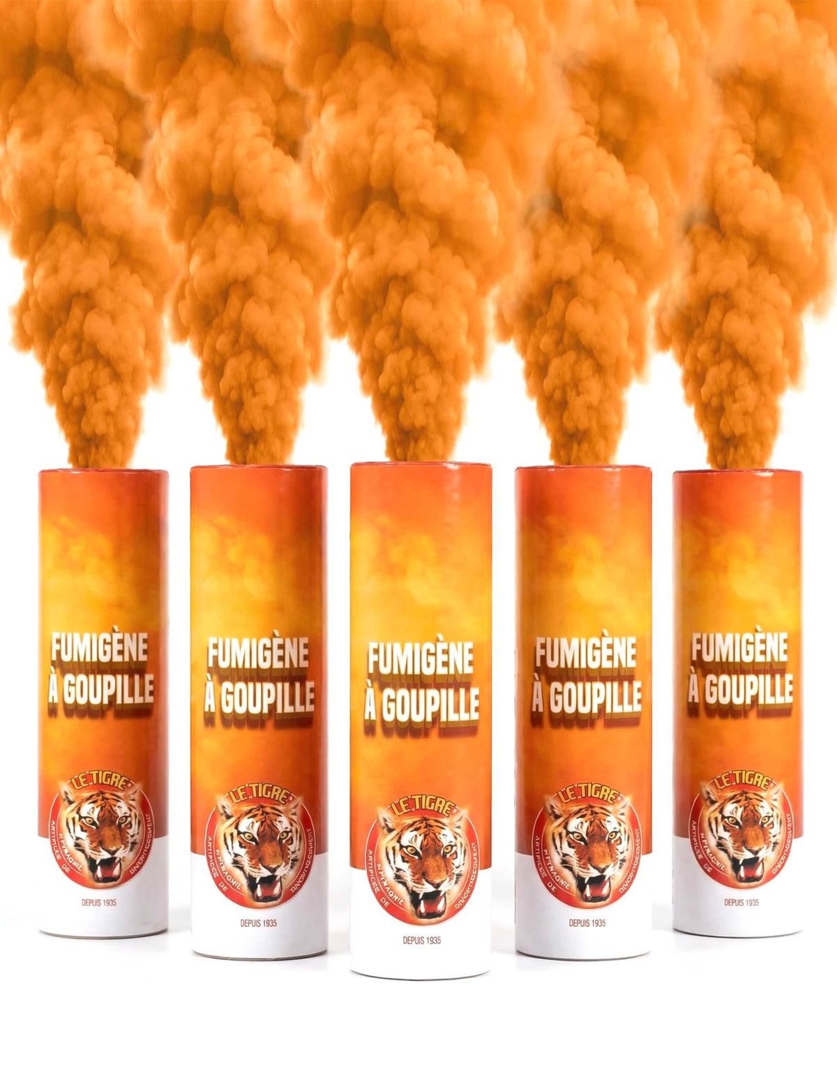 5 Fumigènes à goupille orange 1 min