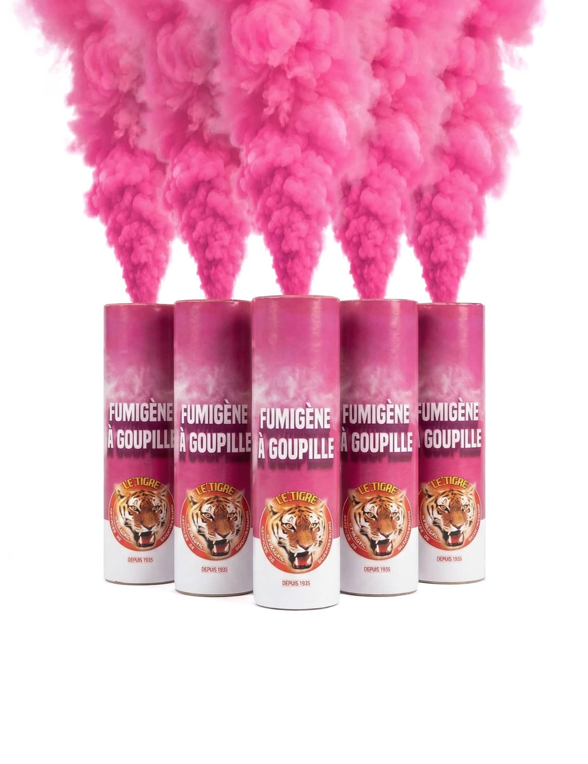 Lot de 5 fumigènes à goupille pour fête roses d'une durée de 1 minute