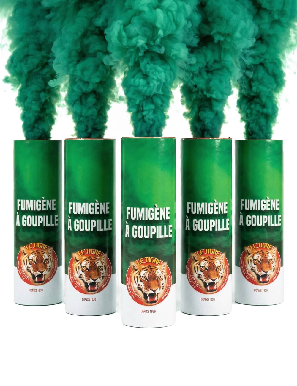 Fumigène à goupille vert lot de 5 durée 1 minute