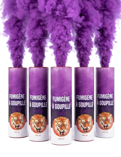 Fumigènes à goupille pour fête violets durée 1 minute