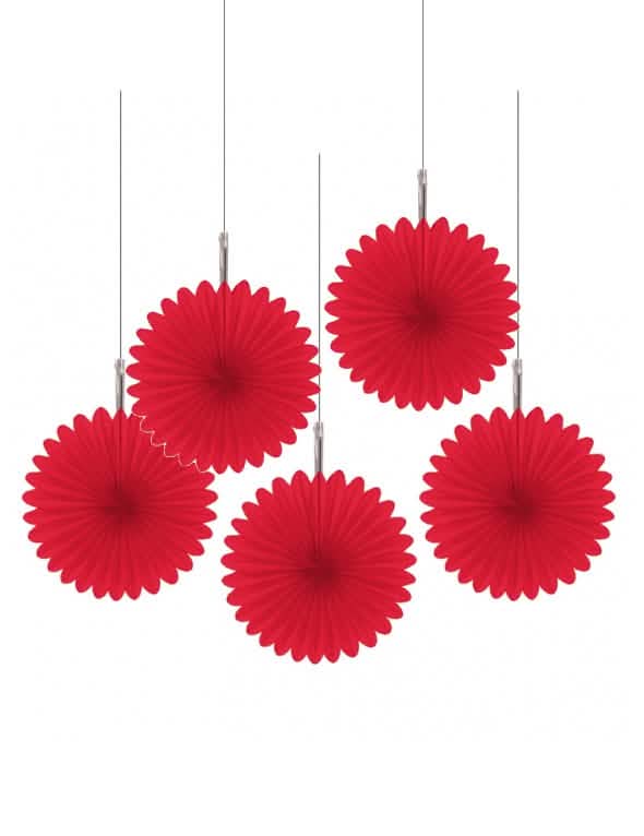 Hangdecoraties rozetten voor feest rood
