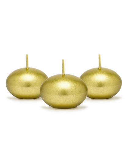 50 metallic gouden drijfkaarsen schijf 40 mm