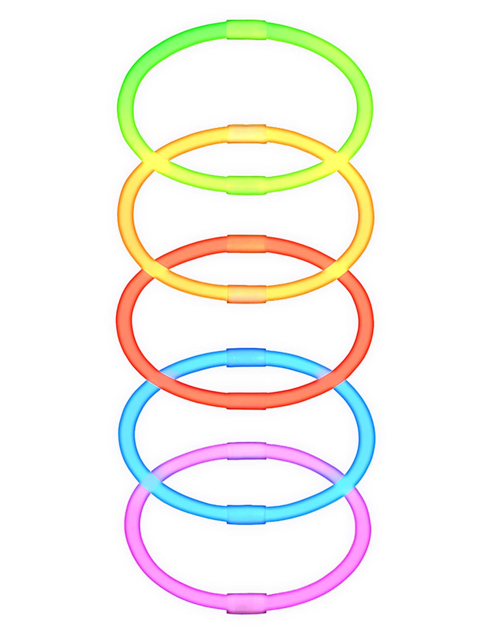 Détail des différents coloris des bracelets phosphorescents néon pour fête