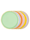 6 Kartonnen borden pastel met gouden rand 21 cm