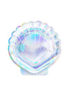 Assiettes en carton forme coquillage holographique
