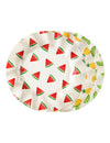6 Kartonnen borden fruit watermeloen, citroen, ananas 20,5 cm