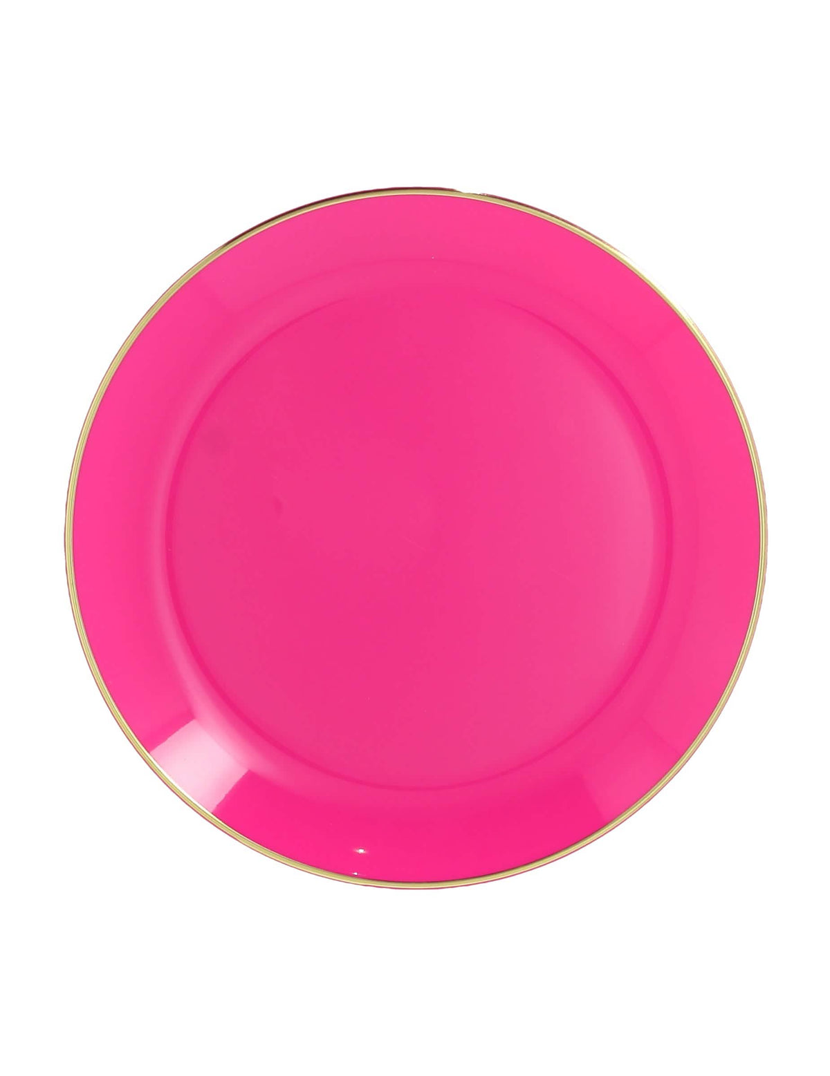 6 Assiettes réutilisables en plastique rose et or 26,5 cm