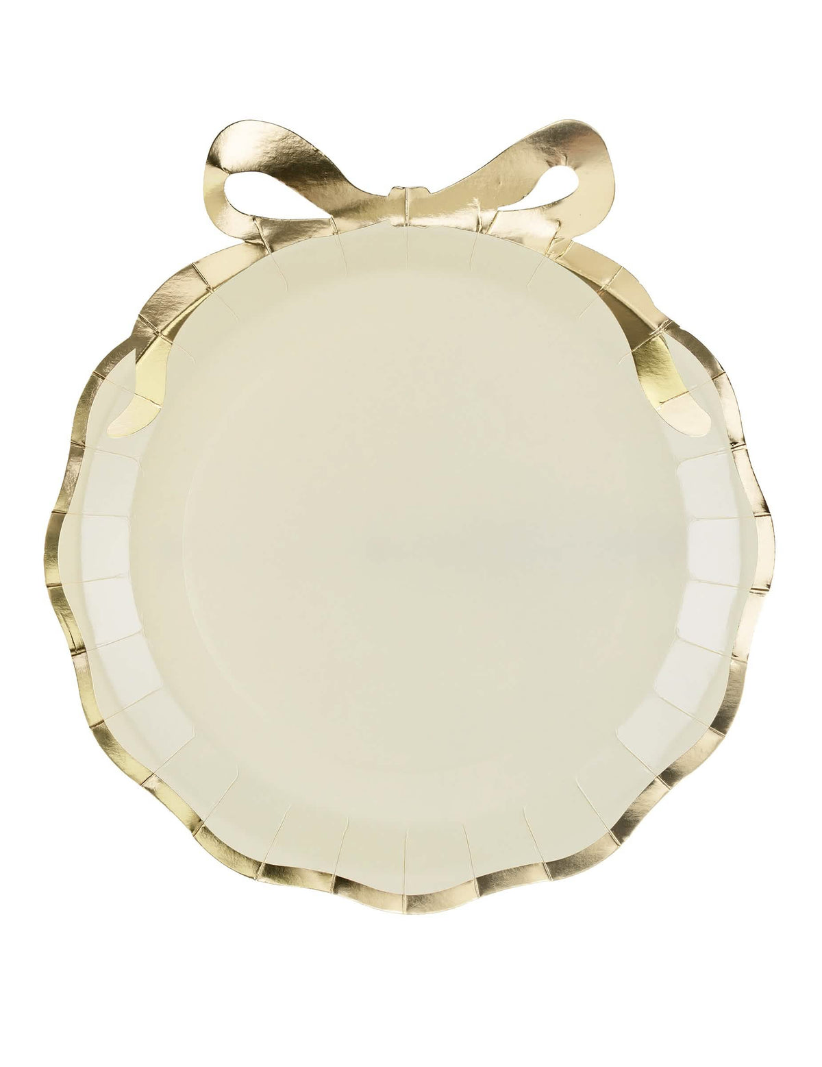 6 borden Beige en goud met strik 24 x 26,8 cm