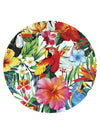 Assiettes oiseaux tropicaux multicolores avec perroquets et fleurs exotiques