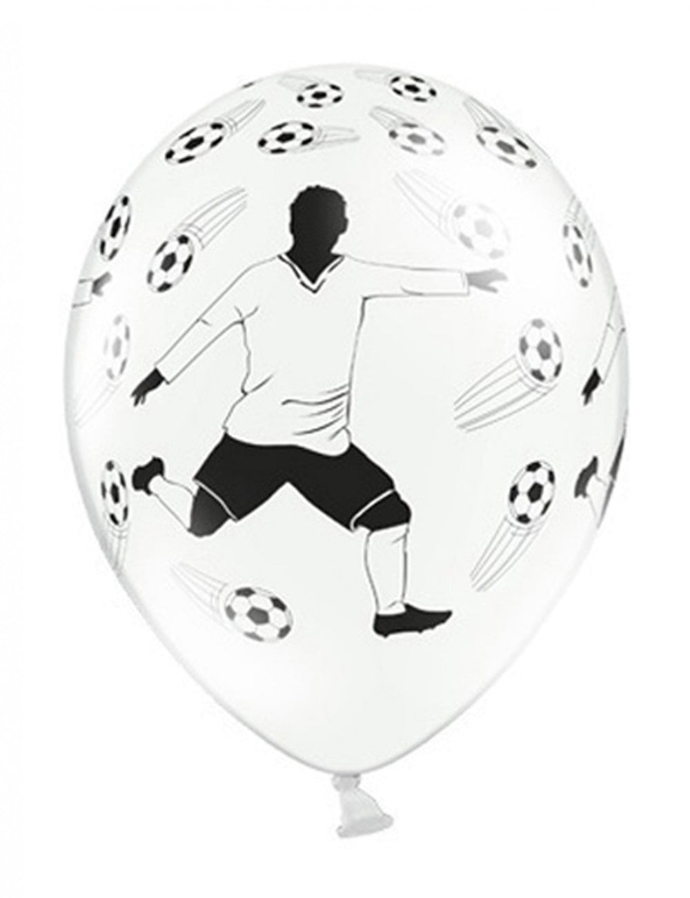 Ballons en latex joueur de foot pour décoration blanc et noir
