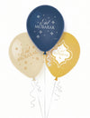 6 ballons en latex eid mubarak 27,5 cm décoration
