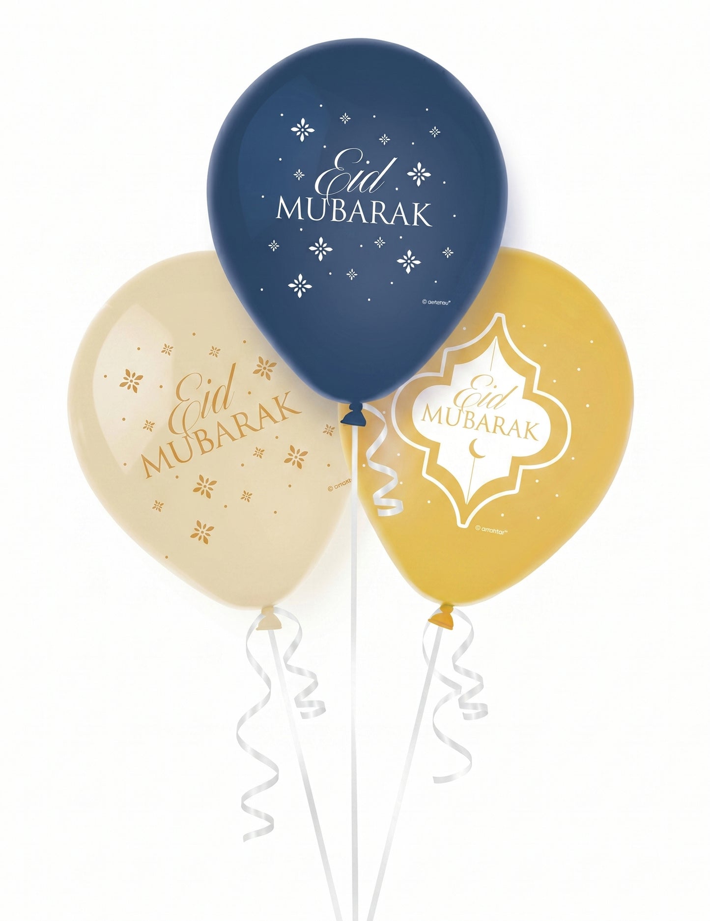 6 ballons en latex eid mubarak 27,5 cm décoration