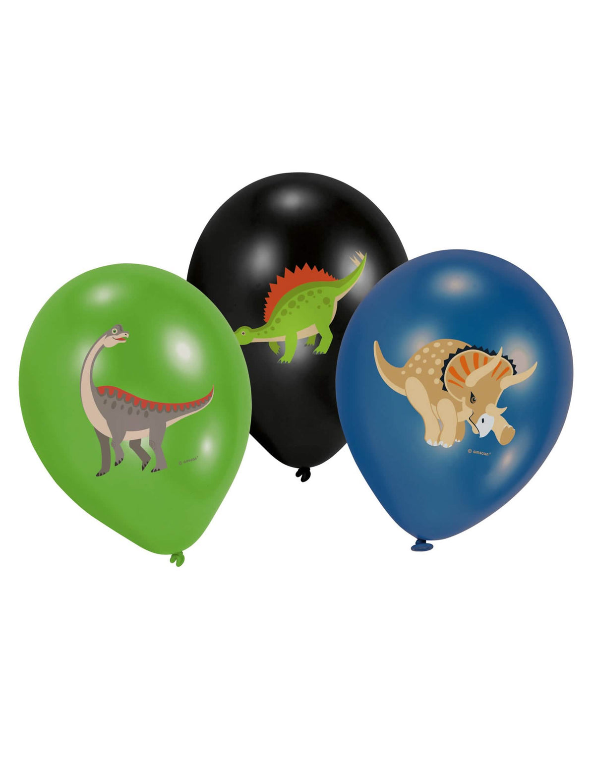 ballonnen in latex Grote Dinosaurus zwart, groen en blauw