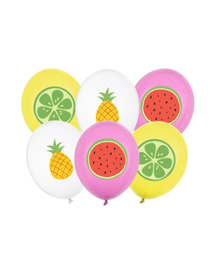 6 Latex ballonnen zomerfruit 30 cm