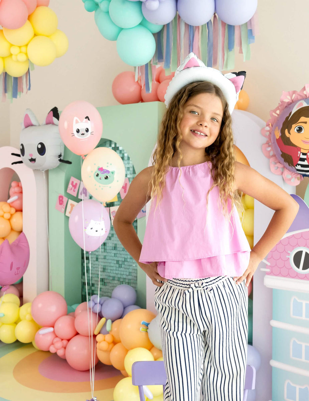 Mise en situation lors d'un anniversaire des ballons latex Gabby et la maison magique