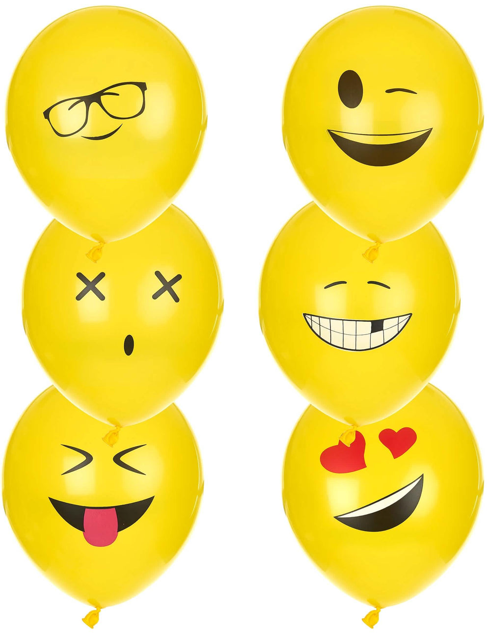 ballonnen latex Imoji voor feest geel met verschillende gezichten van emoticons