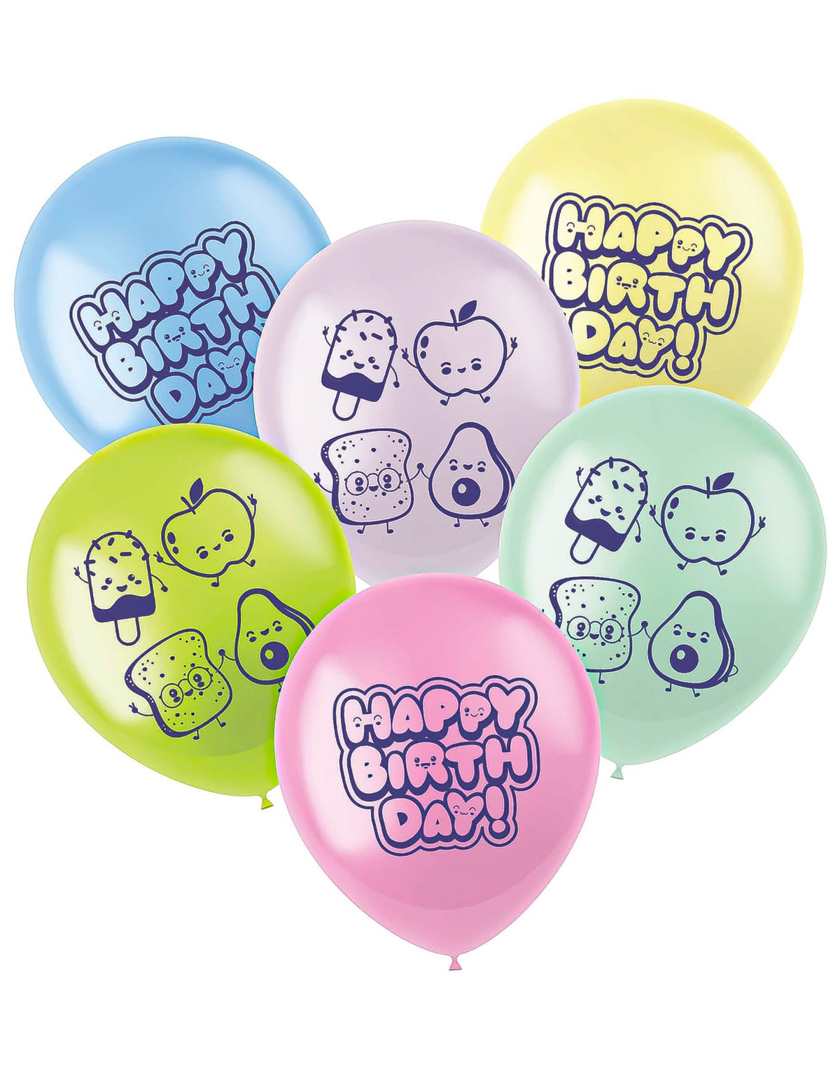 6 Latex ballonnen Kawaii Party 33 cm