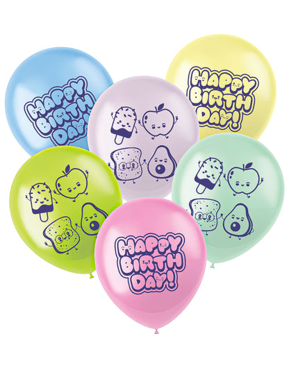 6 Latex ballonnen Kawaii Party 33 cm