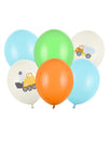 6 latex ballonnen bouwvoertuigen 30 cm