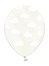 Ballons en latex naturel nuages transparents et blancs