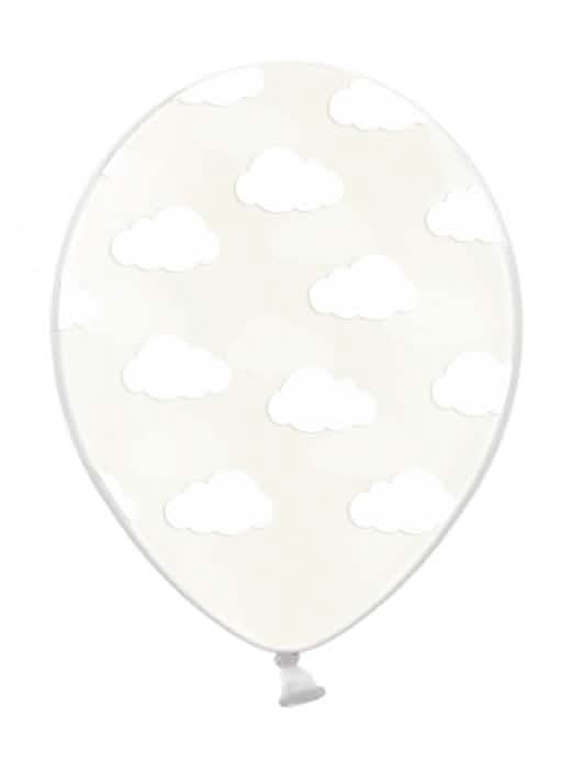 Ballons en latex naturel nuages transparents et blancs