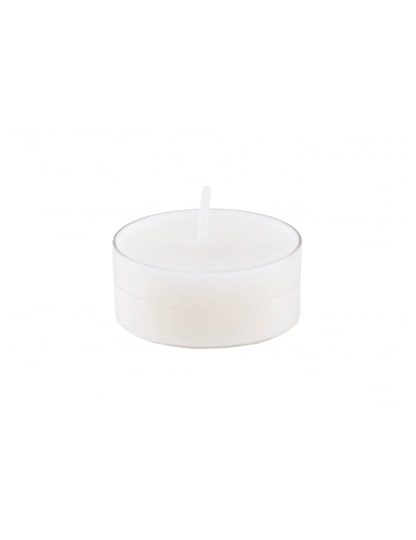 Bougies chauffe-plats blanches avec support transparent
