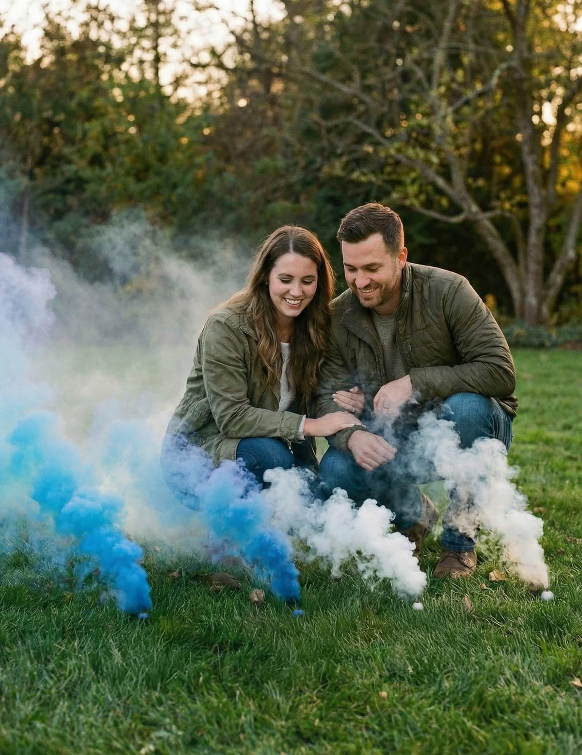 6 boules fumigènes de fête pour adulte blanc et bleu