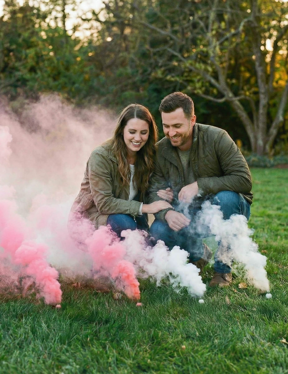 6 boules fumigènes blanc et rose pour fête