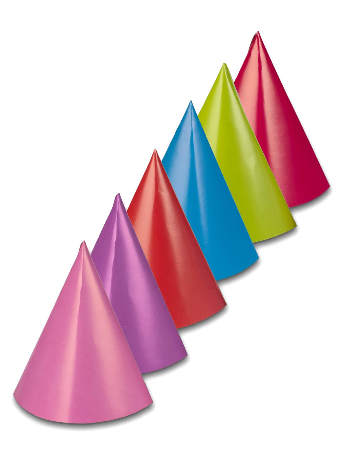 6 chapeaux de fête cônes pour enfant et adulte couleurs assorties