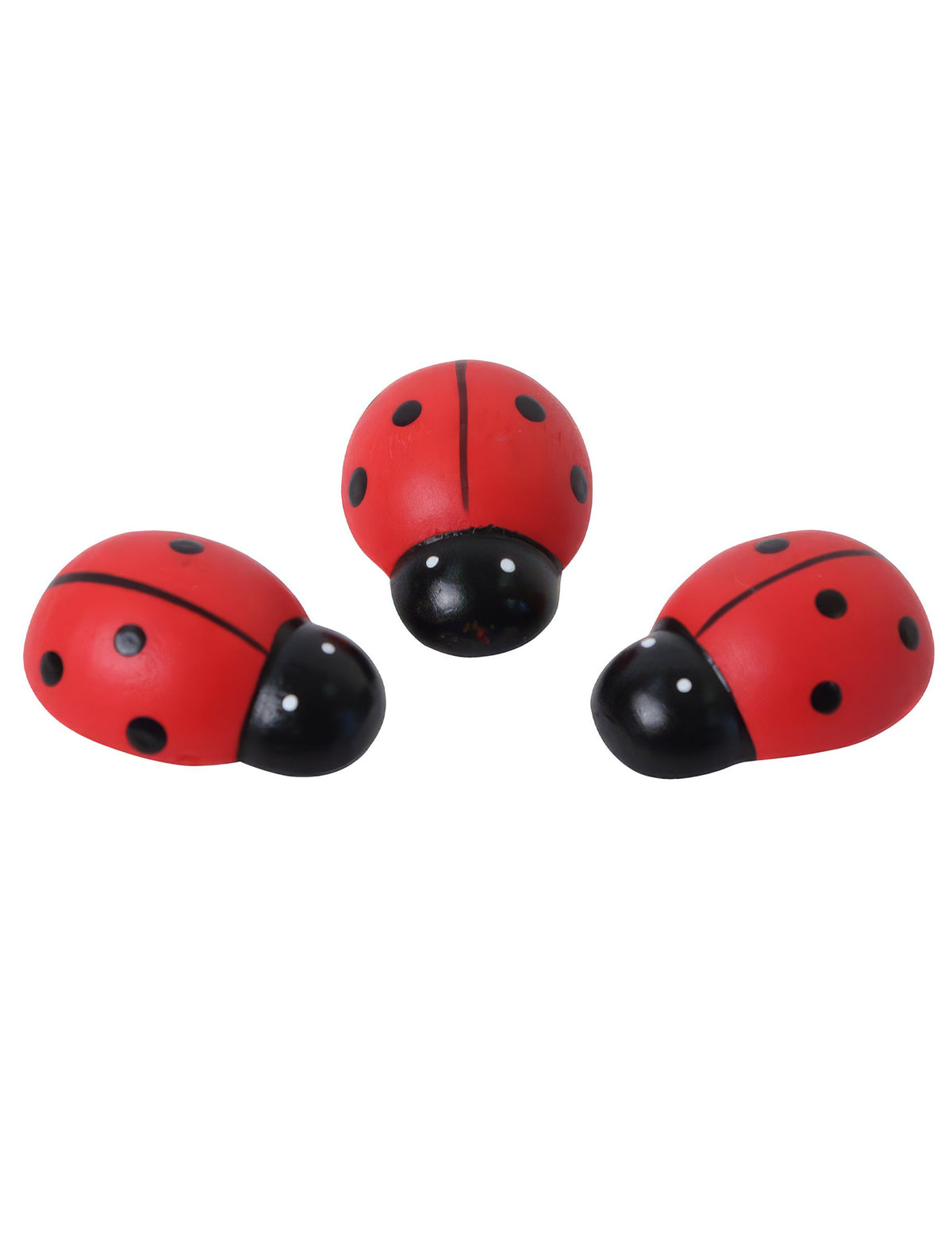 6 coccinelles en bois 3 cm adhésives décoratives