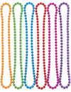 6 colliers de perles en plastique transparent et coloré