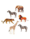 Confettis de table animaux de la savane en bois multicolores