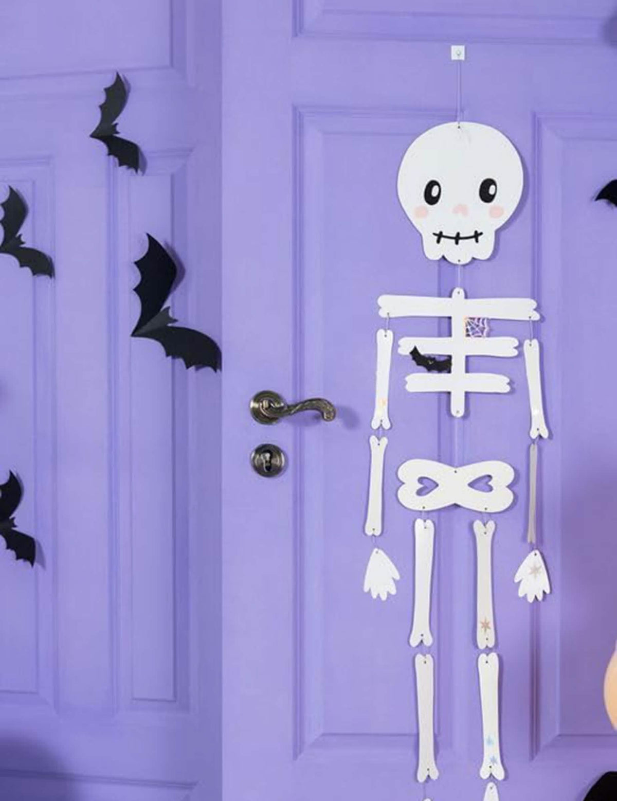 6 Décorations en papier chauve-souris noires 19 et 29 cm