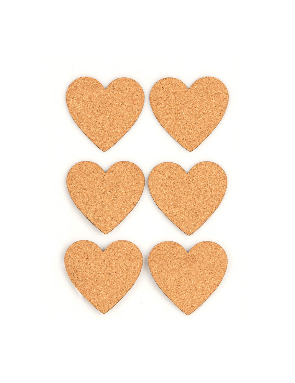 Étiquettes adhésives cœur pour mariage en liège lot de 6