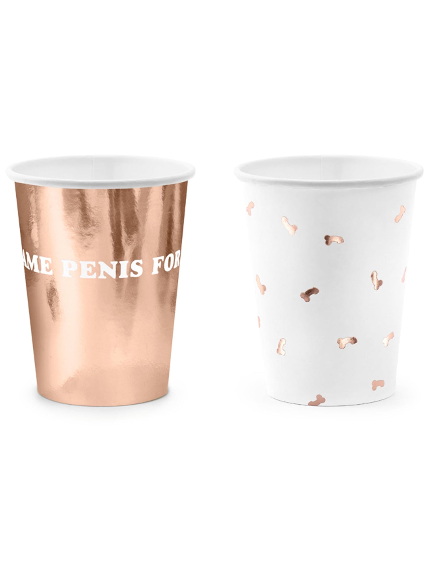 Gobelets en carton same penis forever pour EVJF rose gold