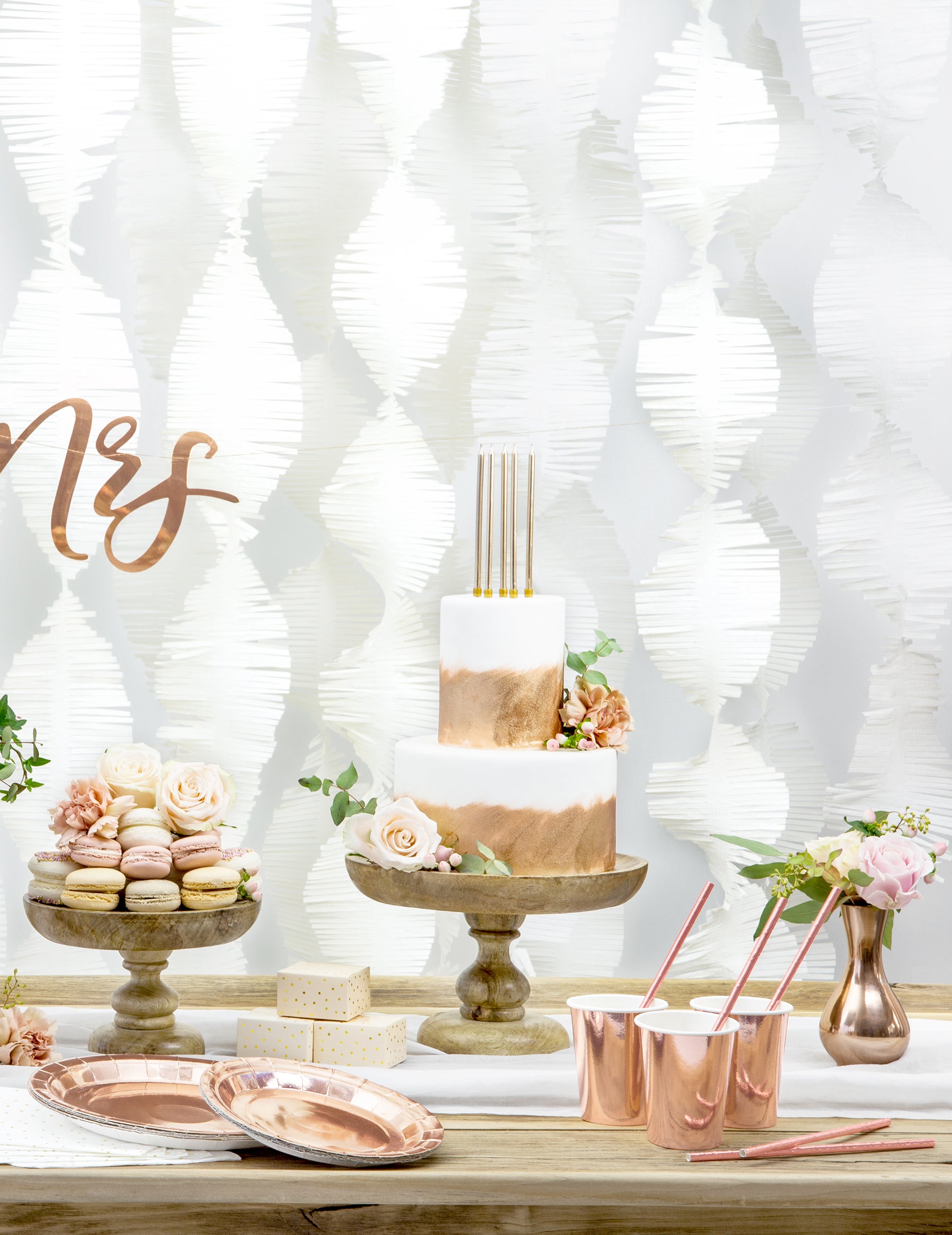 Gobelets rose gold pour fête rose gold métallisé