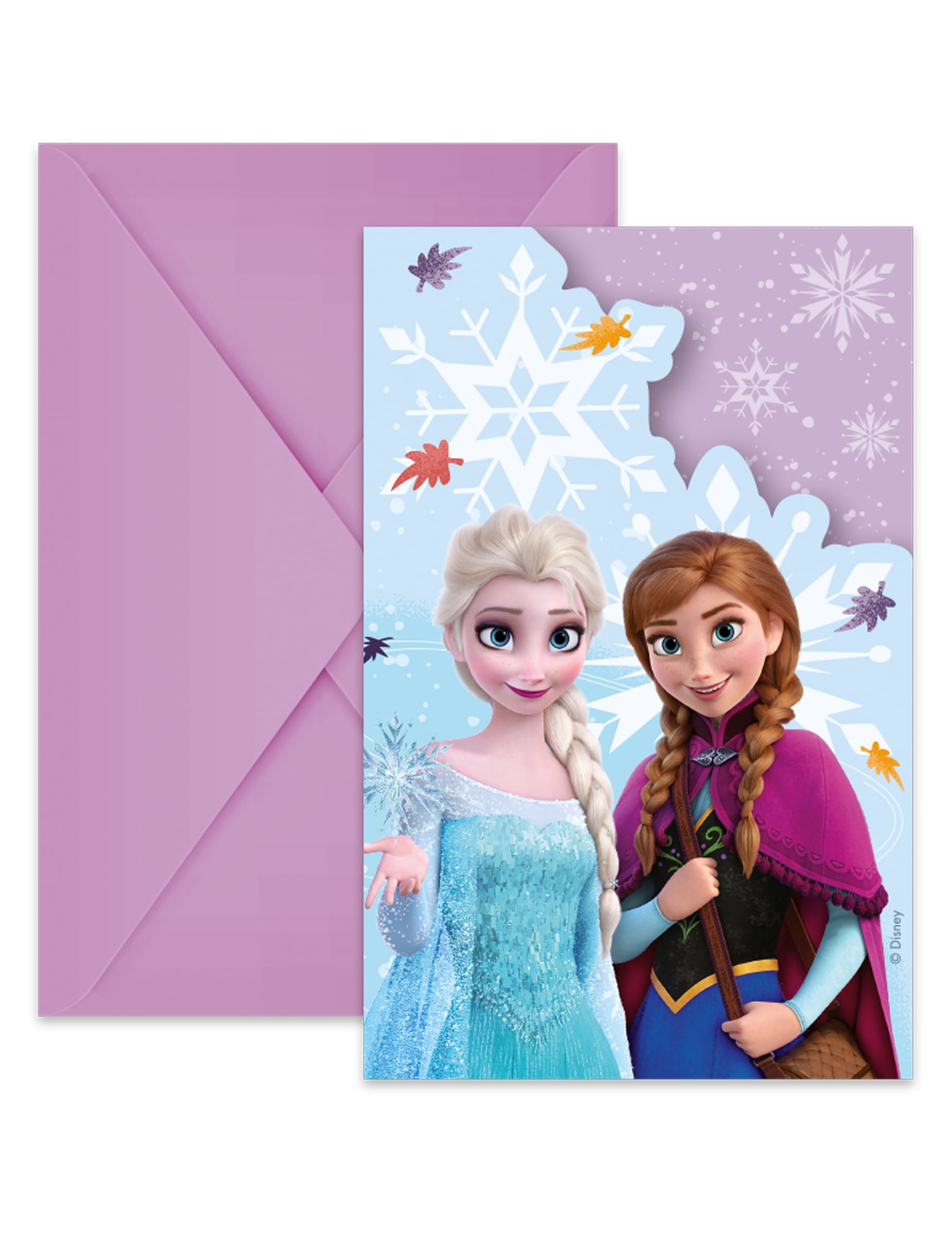 Invitations et enveloppes La reine des neiges Frozen Idyllic Wonder violettes avec Elsa et Anna