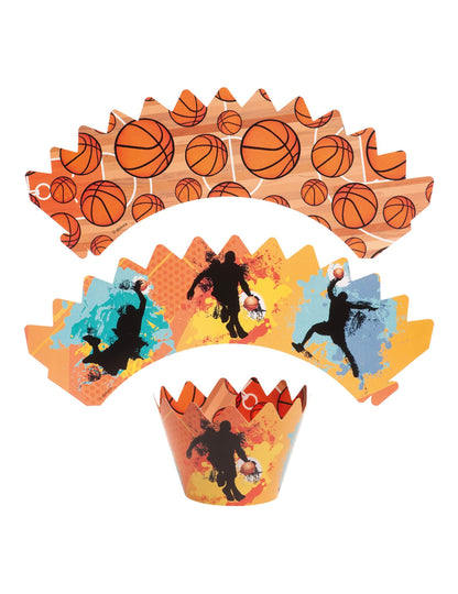 6 Kit de décoration pour cupcakes avec toppers Basketball