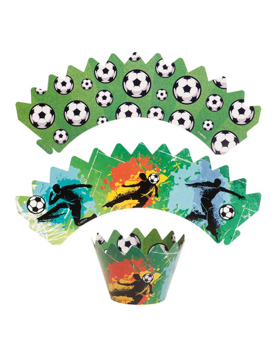 6 Kit de décoration pour cupcakes avec toppers Football
