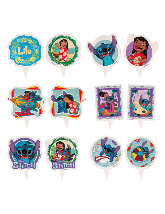 6 Kit de décoration pour cupcakes avec toppers Stitch™