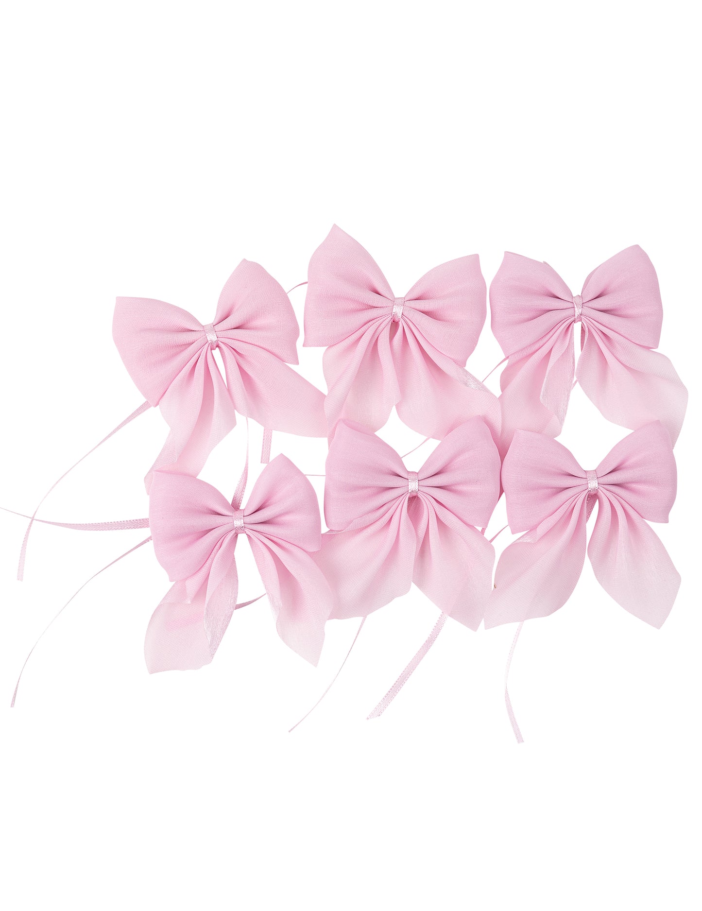 Nœuds en mousseline scintillante rose avec attaches