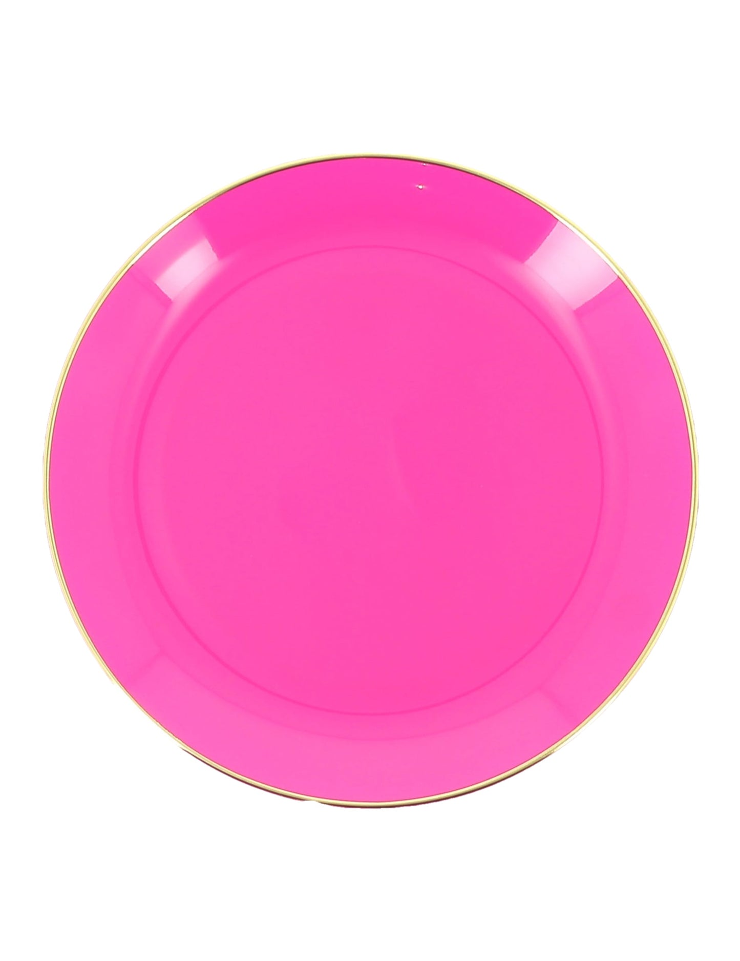 6 Petites assiettes réutilisables en plastique rose et or 19 cm