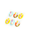 6 stickers lapins graphiques pour Pâques multicolores