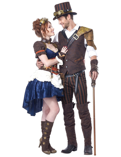 Steampunk retro-futuristisch koppelkostuum voor volwassenen