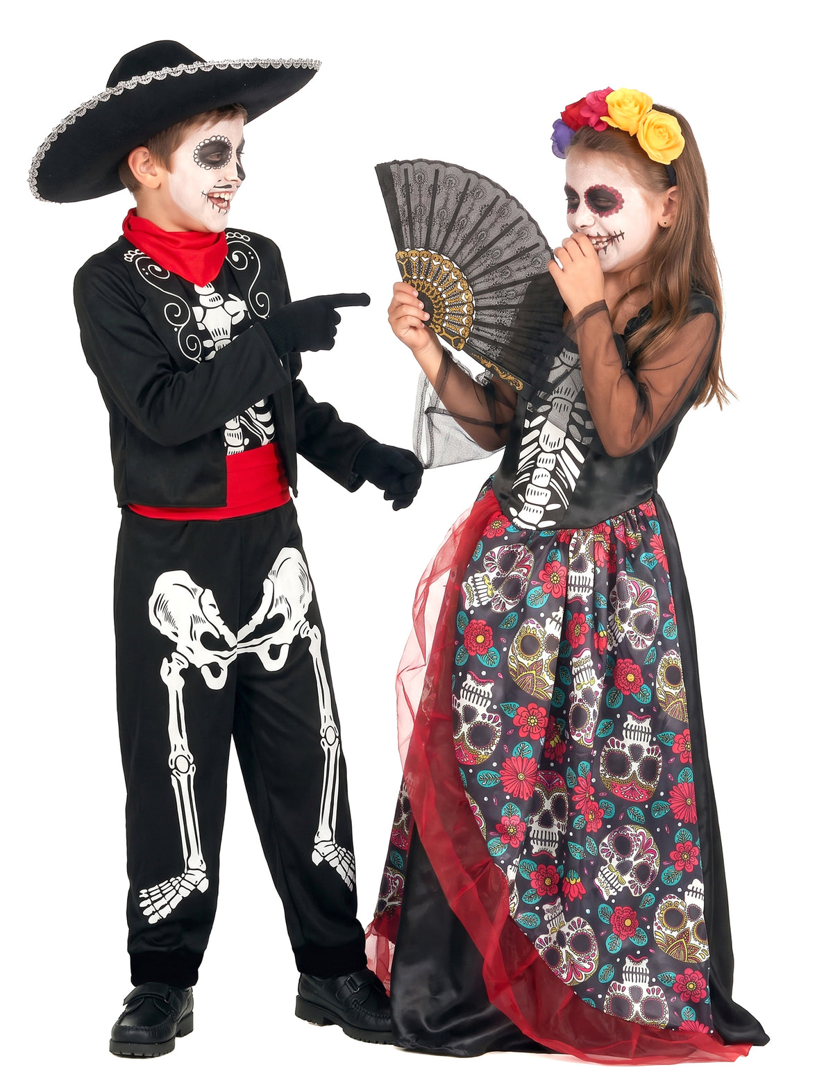 Dia de los Muertos koppelkostuum Mexicaans voor kinderen