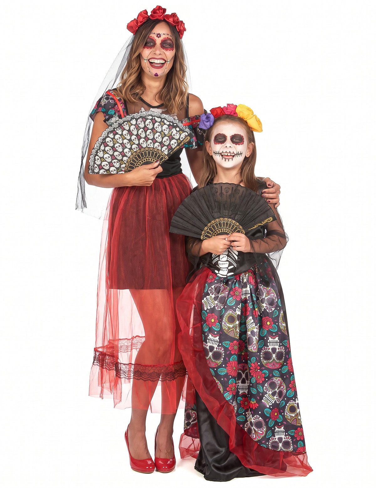 Dia de los muertos koppelkostuum moeder en dochter