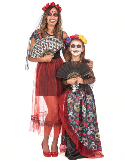 Dia de los muertos koppelkostuum moeder en dochter