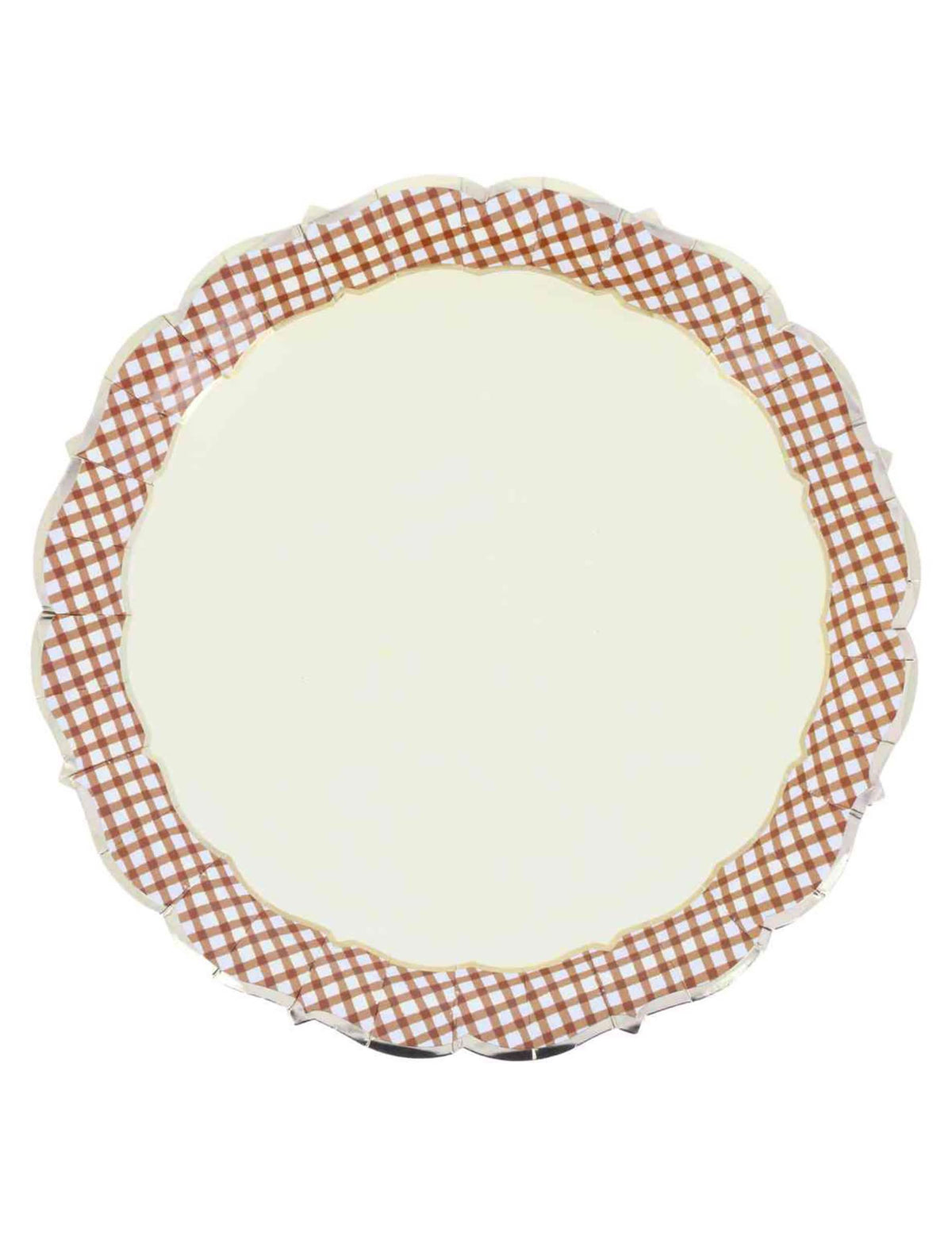 8 assiettes Cottage Living en carton crème auburn et or 23 cm