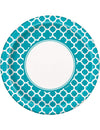 8 Assiettes en carton Grafik turquoise 22 cm
