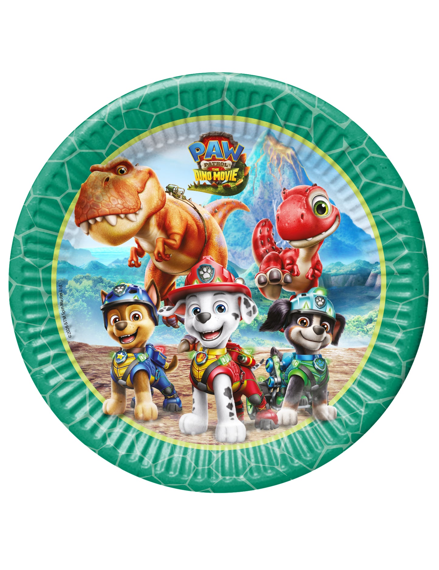 8 Kartonnen borden Paw Patrol™ Dino Movie 23 cm